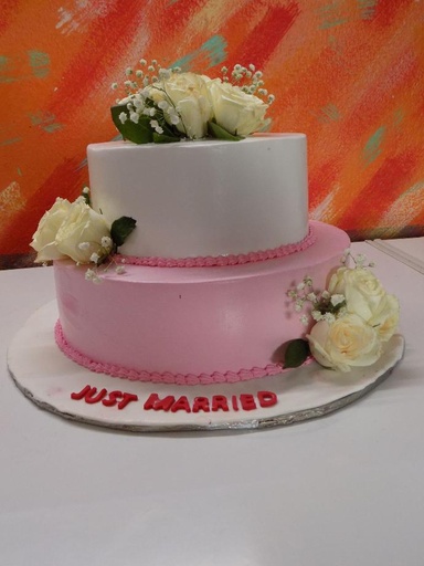 Simple Double Tier Wedding Cake